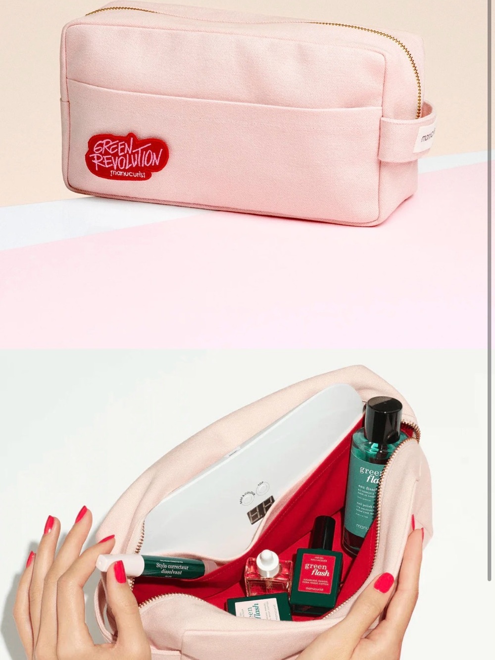 Green Revolution Pink Cosmetic Pouch